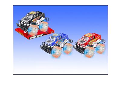 Inertial off-road vehicle with flashing lights