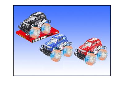 Inertial Land Rover car with flashing lights