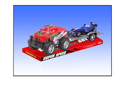 Inertial off-road vehicle towing F1 racing car