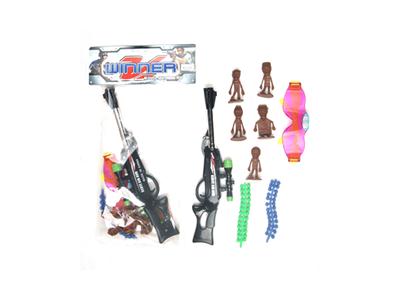 The single BB soft bullet gun with zombie minifigures, glasses