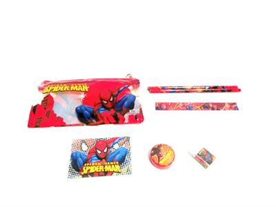 Spider man stationery bag (small book, 2 pencils, 1 pencil planes, 1 erasers, 1 rulers)