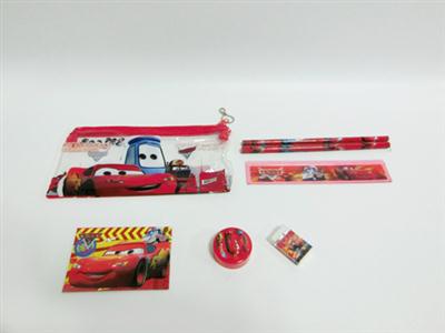 汽车总动员 文具袋（小本子+2条铅笔+1个铅笔刨+1个橡皮擦+1个尺子）