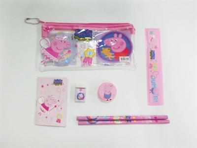 Pepe pig (small book stationery bag 2 pencil 1 pencil sharpener 1 eraser ruler 1)