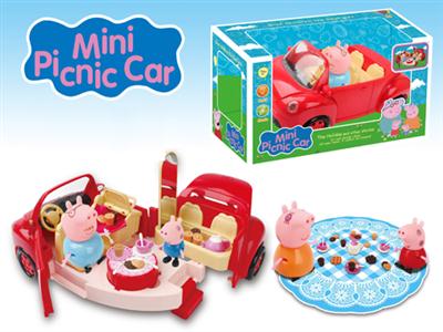 Pink pig house car light music 2 AA particle deformation