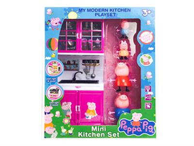 Pink little sister kitchen series with pig