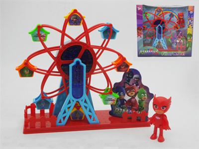 The masked man electric rotary Ferris wheel light music (with 1 dolls)