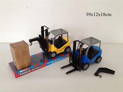 Inertia fork lift truck