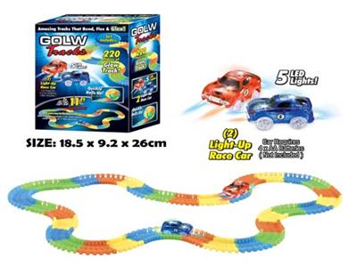 Electric luminous building block rail car (220pcs)