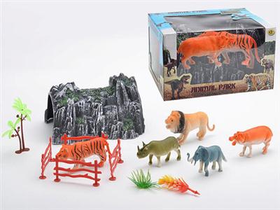 Simulated mountain animal assemblage