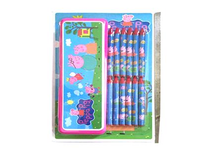 Pig stationery box ten, 12 color crayon set