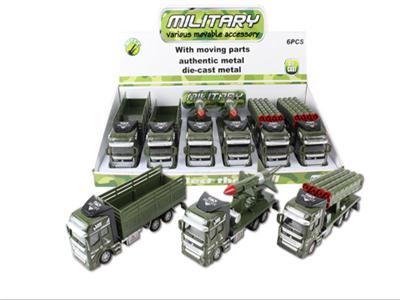 Pull back military car alloy