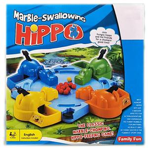 The hippo takes marbles