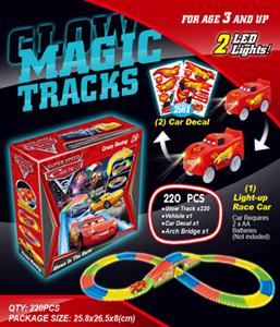 Cars electric lighting luminous track car (220pcs)