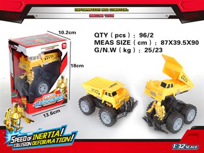 Inertial collision deformation robot dumper