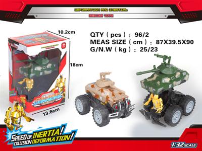 Inertial impact deformation robot, Jaguar tank car (color random)