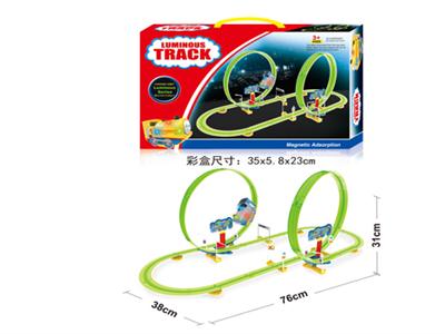 Electric luminous train stereo rotation roller coaster track