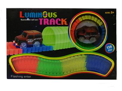 128pcs luminous track electric car 6cm