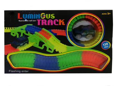 132pcs luminous track electric car (interchange) 6cm