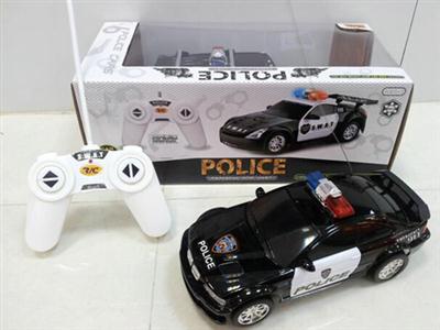 Four police cars with light / remote control