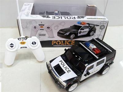 Four police cars with light / remote control