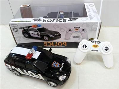 Four police cars with light / remote control