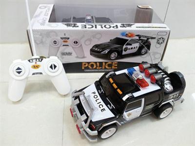 Four police cars with light / remote control