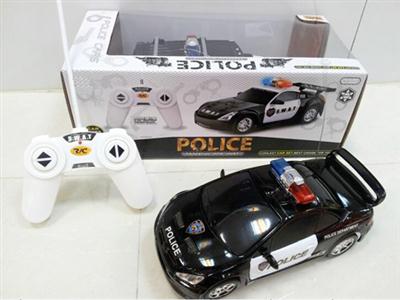 Four police cars with light / remote control