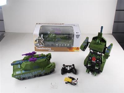 1:10 tank electric remote control deformation robot 2.4G small remote control (chest light with soft