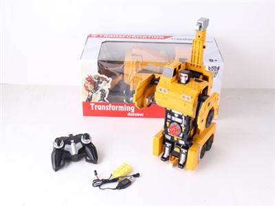1:14 engineering crane electric deformation robot 2.4G small remote control soft launch