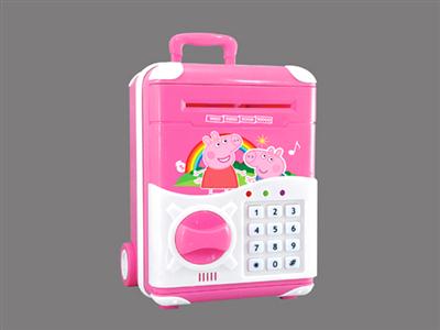 Pink pig auto coiling money pull rod box cipher deposit machine