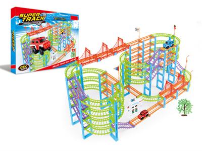 Color super track car 183pcs