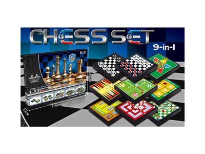 Magnetic chess nine in one