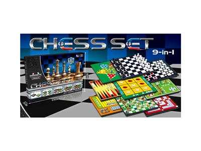 Magnetic chess nine in one