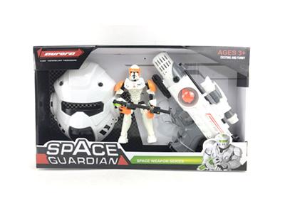 Light music space gun with assault fighter and mask