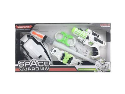 Space gun with a space bar with a belt with a belt and handcuffs