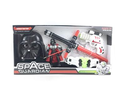 Light, music, space gun, telescopic lightsaber, ghost swordsman, ghost mask, belt