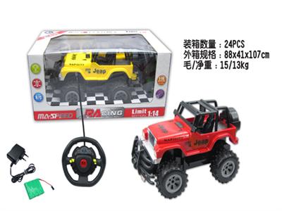 1:14 Wrangler steering wheel four through a remote control car