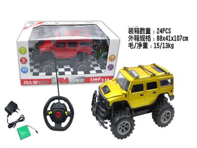 The 1:14 Hummer's steering wheel is four - way remote control