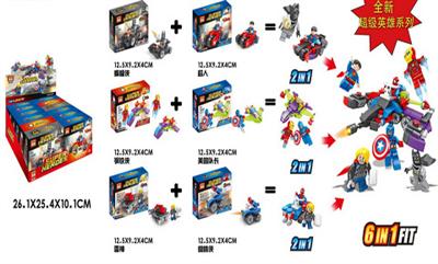 506pcs superhero series 6 mixed 12 boxes) display box