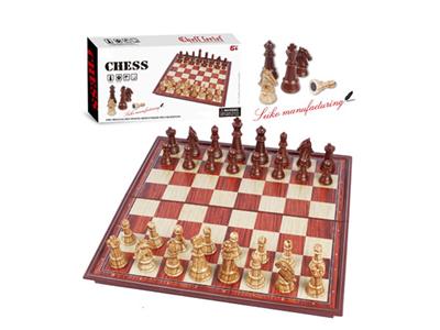 Foldable magnetic wood grain chess
