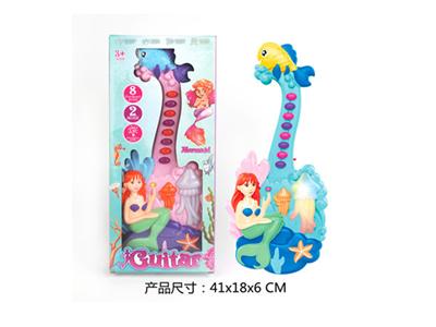 Cartoon Mermaid Guitar Seven Color Lighting Music