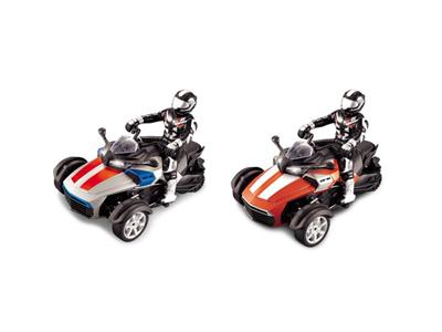 1:8 three-wheeled remote control motorcycle (not included)