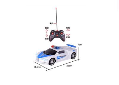 Wireless four-way bugatti remote-controlled police car (with lights)