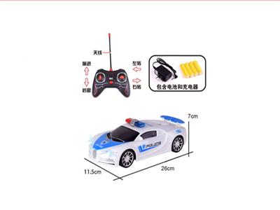 1:16 wireless four-way bugatti remote control police car battery pack (with lights)