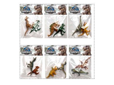 3.5 inch Jurassic dinosaurs 2 doll plastic bags folded (6 models)