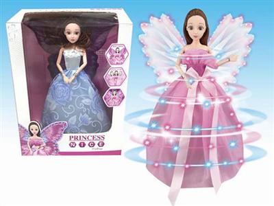 Electric light music colorful fiber white wings lighting Barbie