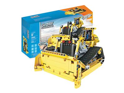 Small particle assembly remote control building block crawler bulldozer