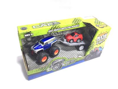 Alloy double inertia off-road vehicle tow alloy cartoon car (four mixed)