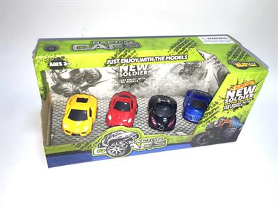 4/box pull back alloy cartoon car