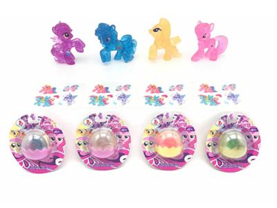 High-grade double-sided color pattern plastic plastic crystal Ma Baoli 4 color mixed with horse stic